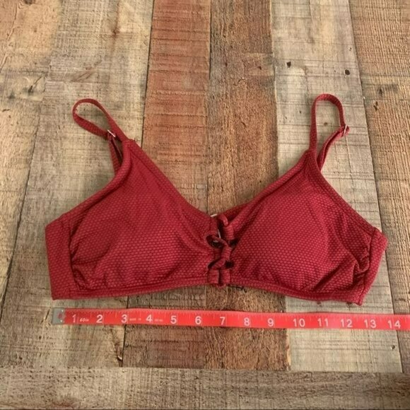 Shade and shore women's size medium dark red bikini swimsuit top - Picture 2 of 7